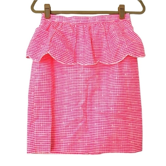 Lilly Pulitzer Thyme Scallop Peplum Gingham Skirt - Picture 1 of 8